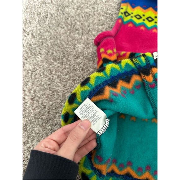 vintage susan bristol zipper up fleece vest colorful retro aztec print womens XS - Picture 6 of 9